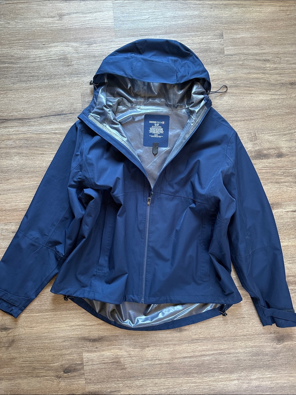 Swiss Tech Navy Hooded Raincoat for Men